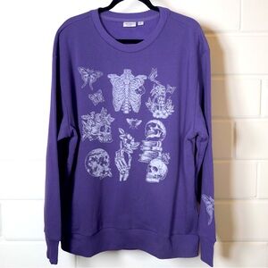 Mighty Fine Purple Graphic Crewneck Sweater XL